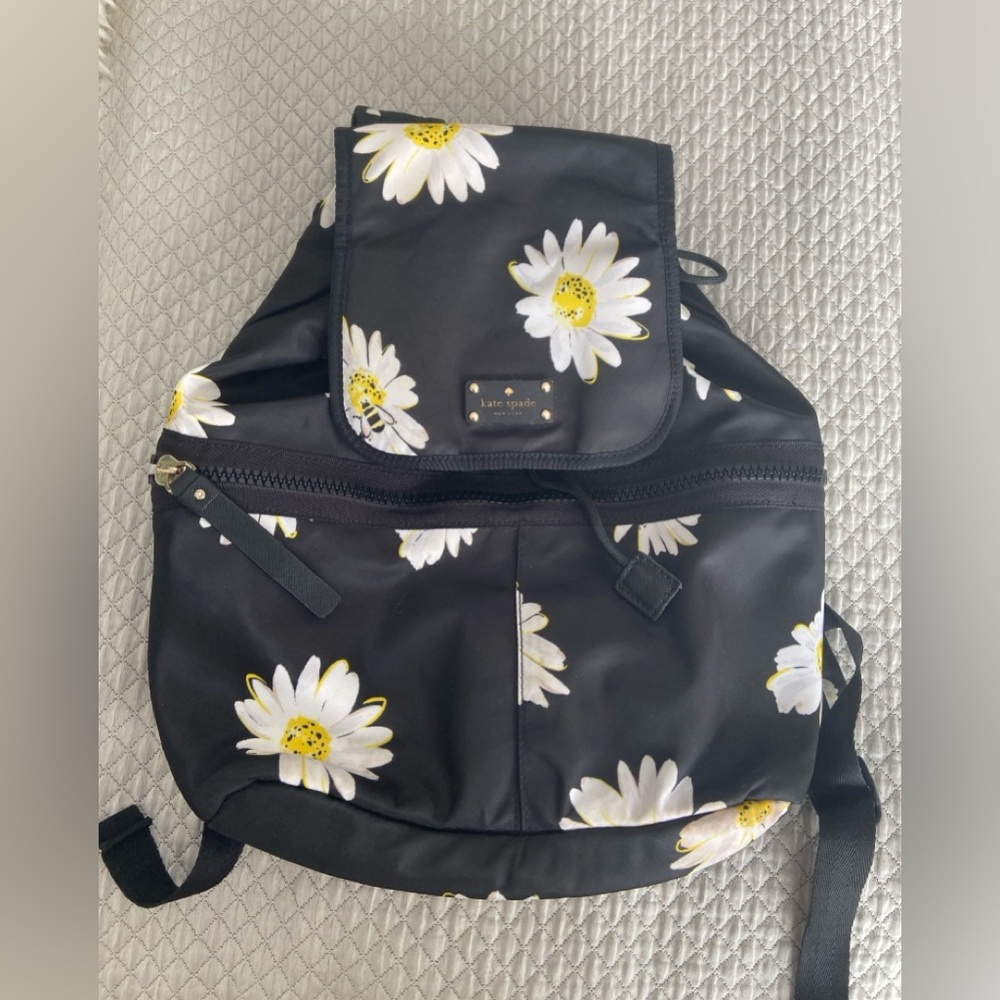 Kate Spade Black Floral Backpack